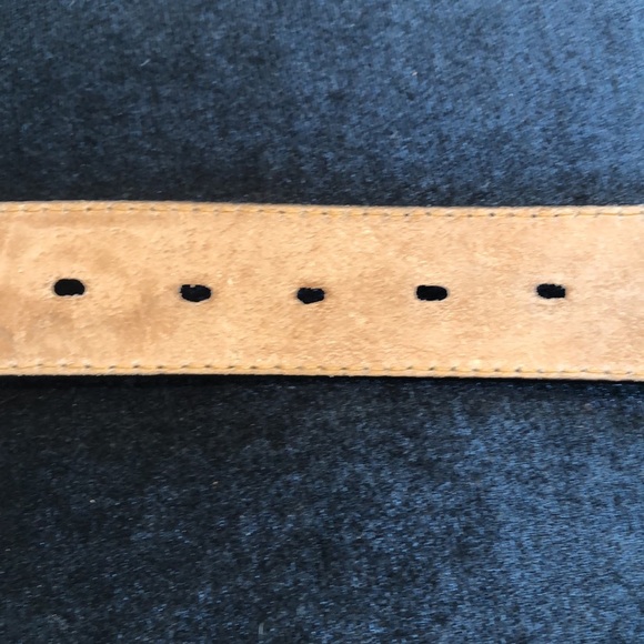 NWOT JUSTINS leather belt embossed tooled leather steelhead buckle 34 - Picture 7 of 8